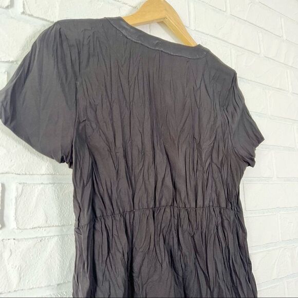 Thyme Maternity Black Crinkly Short Sleeve Top S - Picture 5 of 8